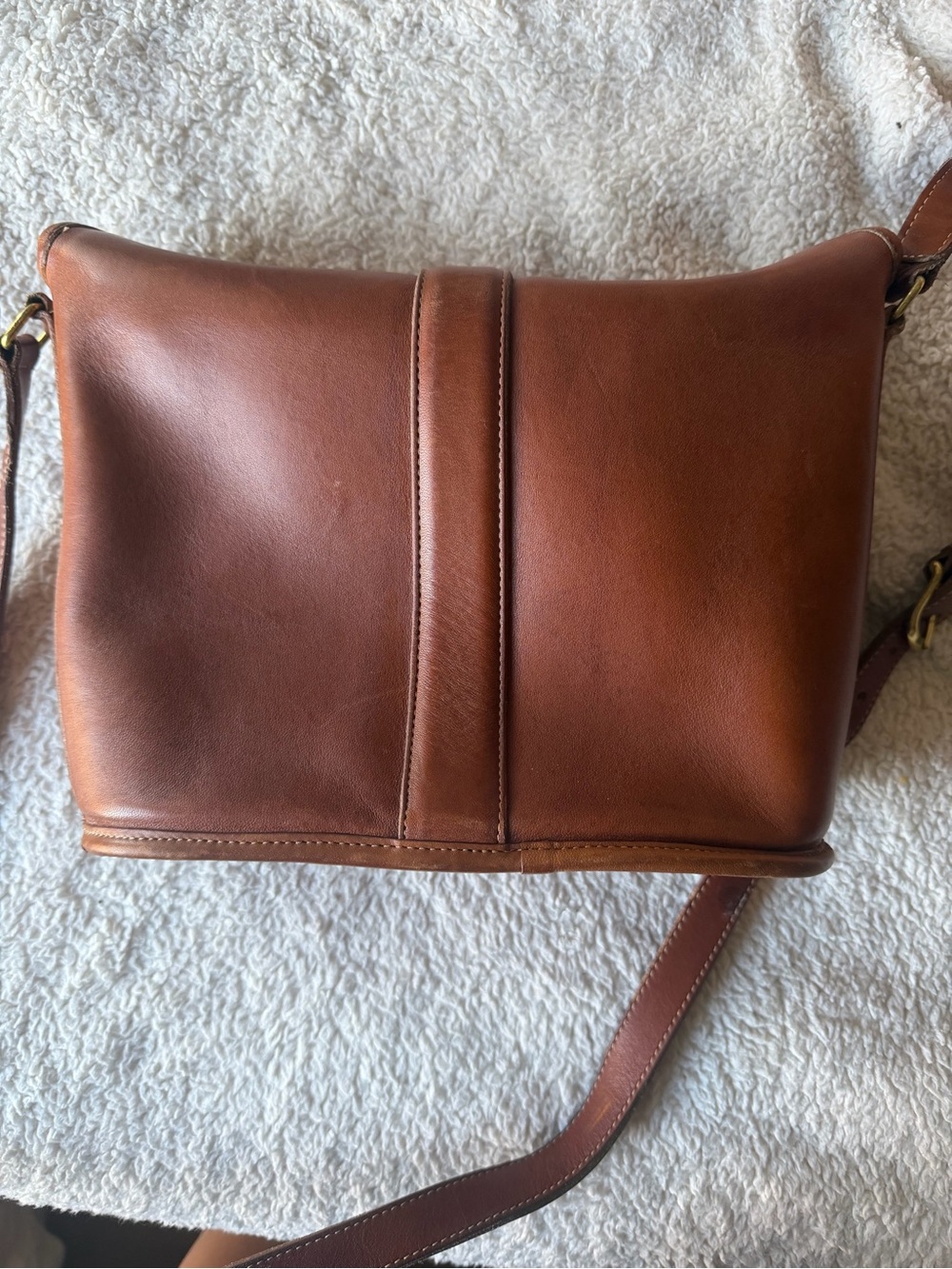 Vintage Coach Binocular Crossbody Bag British Tan - Picture 2 of 9